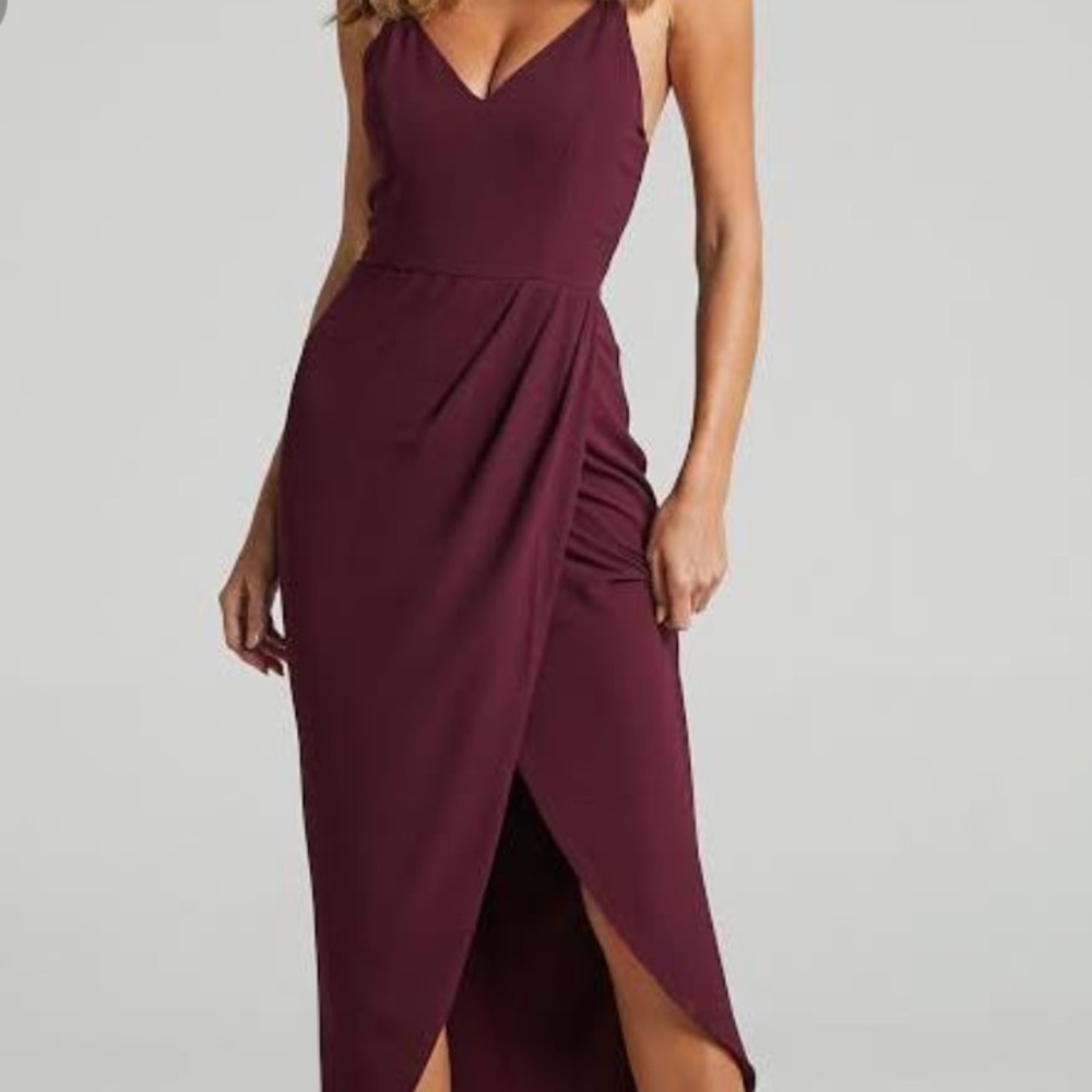 Red wine maxi dress